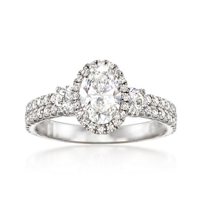 2.10 ct. t.w. Lab-Grown Diamond Ring in 14kt White Gold