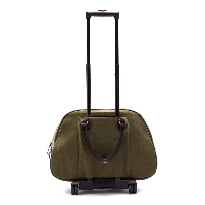 Brouk & Co. "Mid-City" Green Waxed Canvas Rolling Backpack image number 1