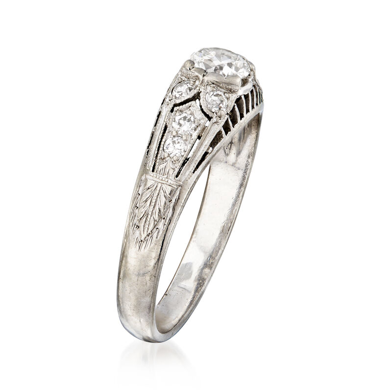 C. 1970 Vintage .51 ct. t.w. Diamond Ring in Platinum image number 2