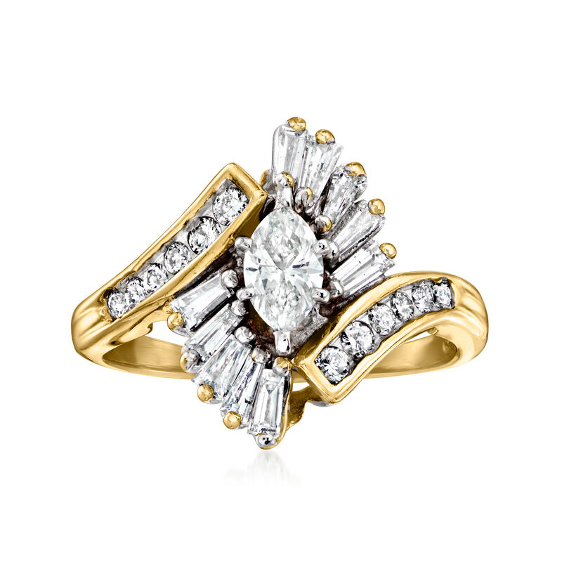 C. 1980 Vintage 1.15 ct. t.w. Diamond Ring in 14kt Yellow Gold image number 0