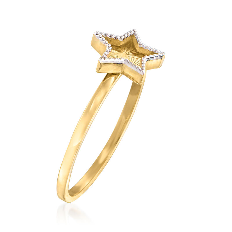 14kt Two-Tone Gold Star Ring image number 2