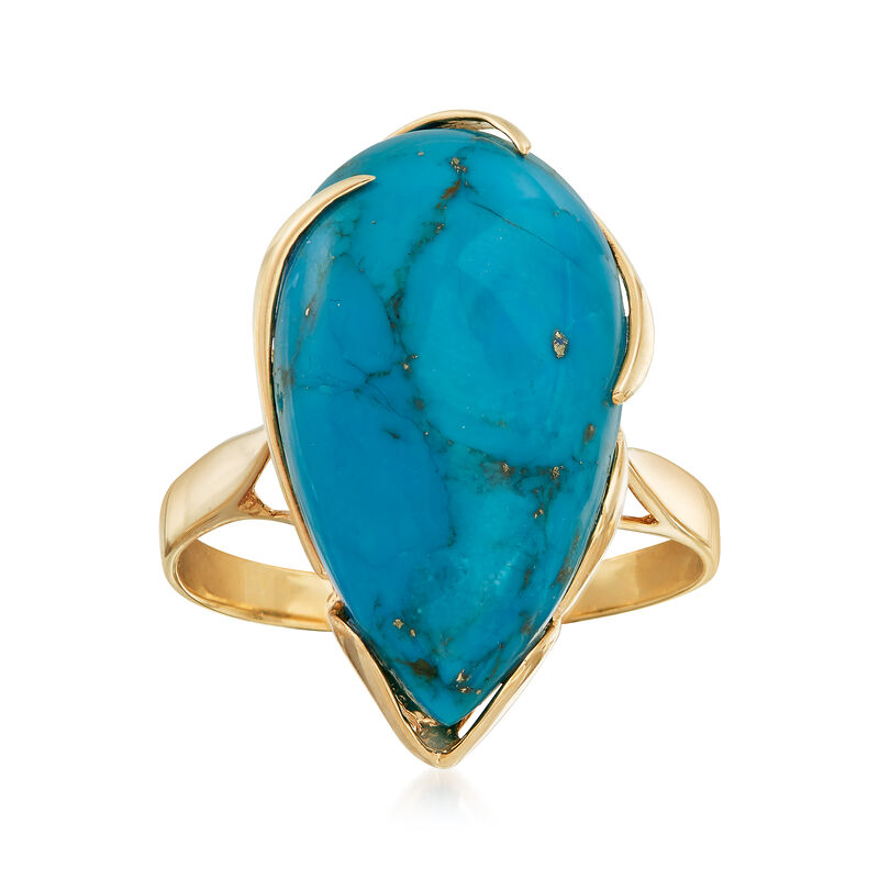 Turquoise Ring in 14kt Yellow Gold image number 0
