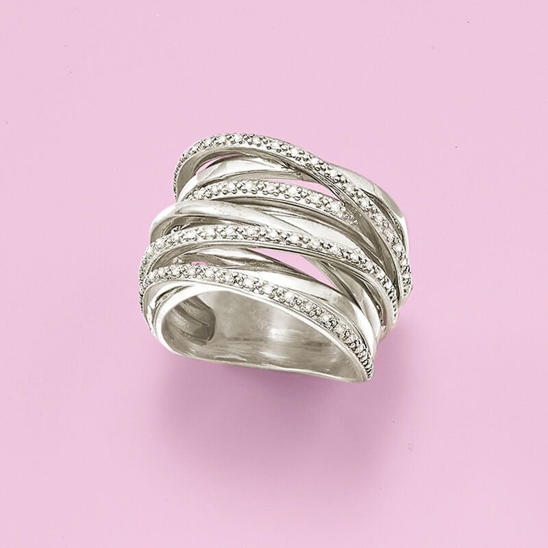 .25 ct. t.w. Diamond Highway Ring in Sterling Silver image number 5