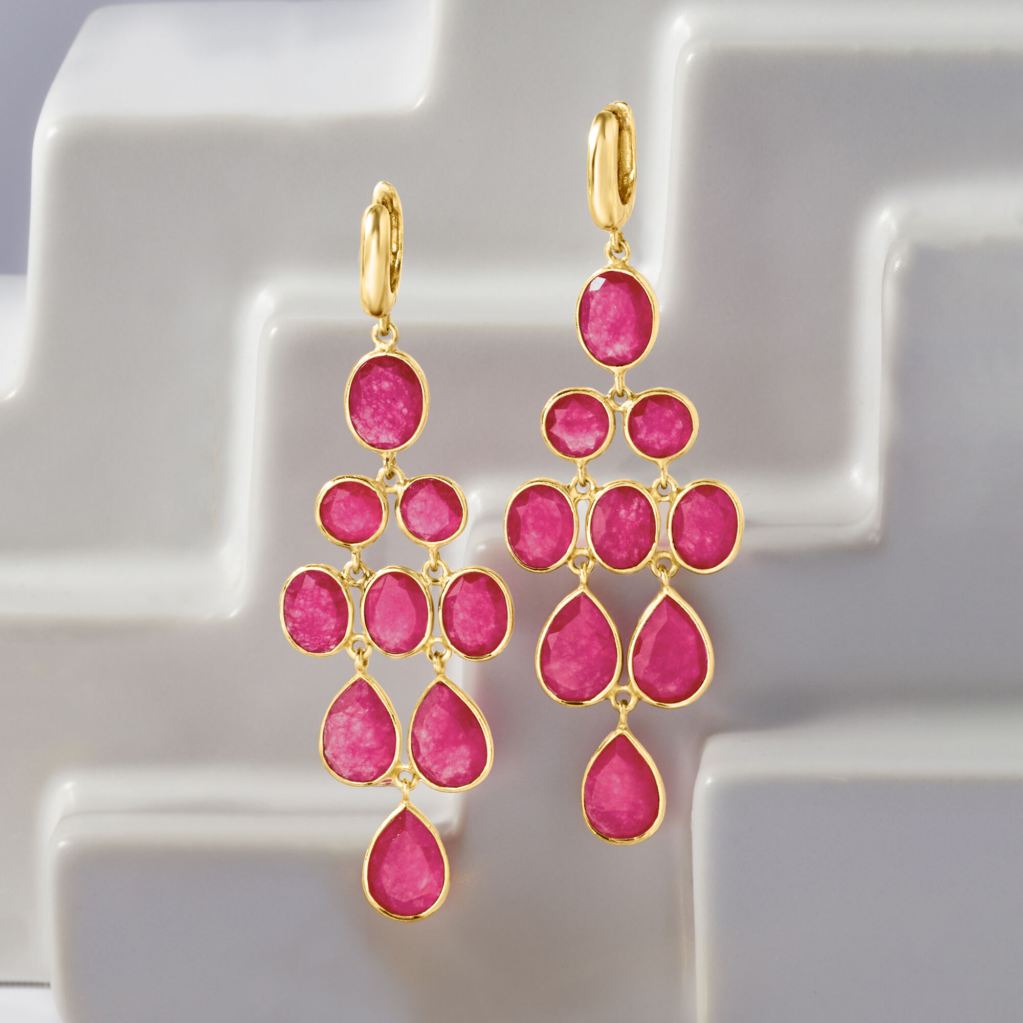 【just LoveR.】23SS★ Tamia Earrings 23.90 ct. t.w. Pink Quartz Chandelier Earrings in 18kt Gold