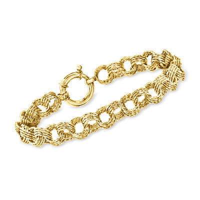 14kt Yellow Gold-Plated Oval-Link Bracelet