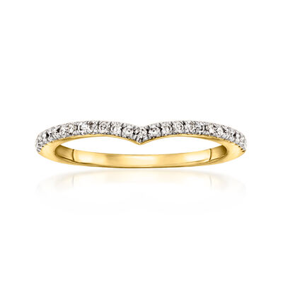 .15 ct. t.w. Diamond Chevron Ring in 10kt Yellow Gold