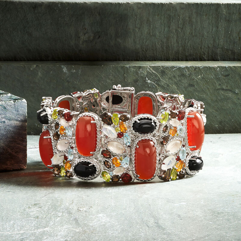 94.95 ct. t.w. Multi-Gemstone Bracelet in Sterling Silver image number 2