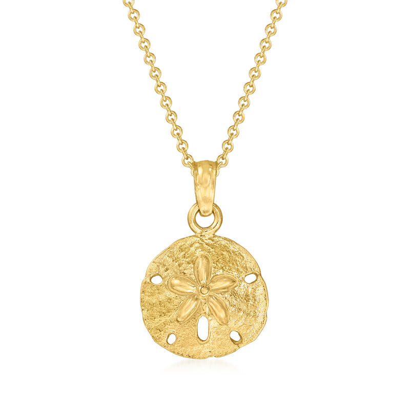 14kt Yellow Gold Sand Dollar Pendant Necklace image number 0