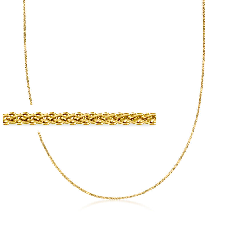 1.2mm 14kt Yellow Gold Wheat-Chain Necklace image number 0