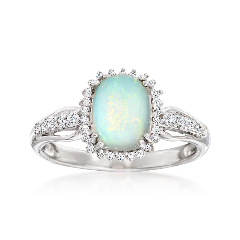 Ethiopian Opal and .35 ct. t.w. White Topaz Ring in Sterling Silver image number 0