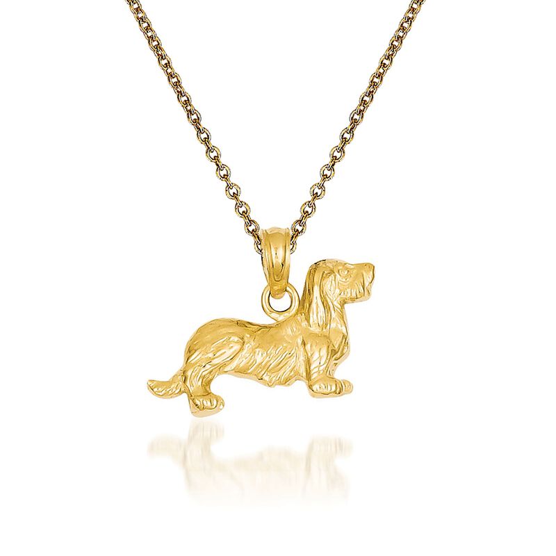 14kt Yellow Gold Dachshund Pendant Necklace image number 0