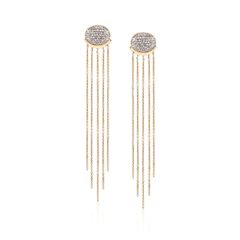 .38 ct. t.w. Diamond Jewelry Set: Earrings and Fringe Front-Back Jackets in 14kt Yellow Gold image number 0