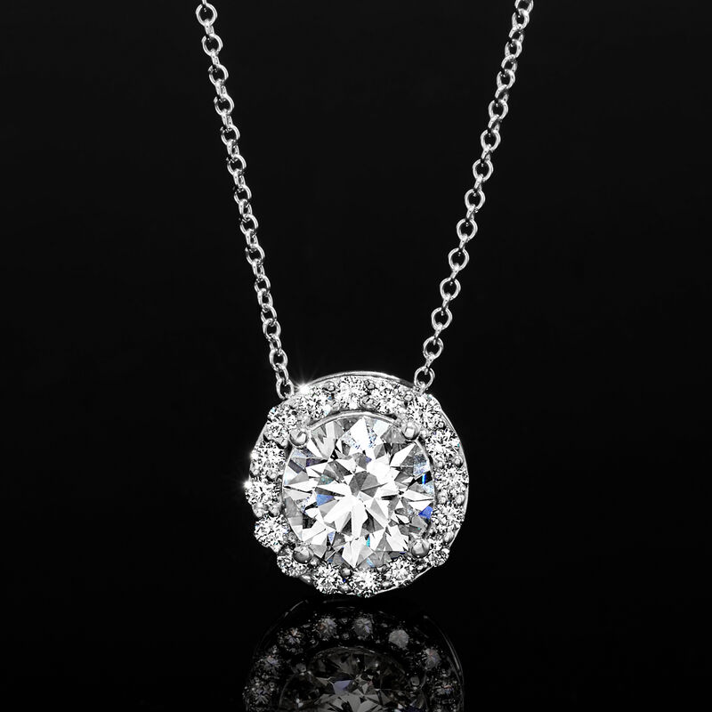 3.00 ct. t.w. Lab-Grown Diamond Pendant Necklace in 14kt White Gold. 16&quot; image number 2