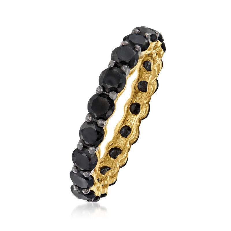 3.00 ct. t.w. Black Diamond Eternity Band in 14kt Yellow Gold image number 2