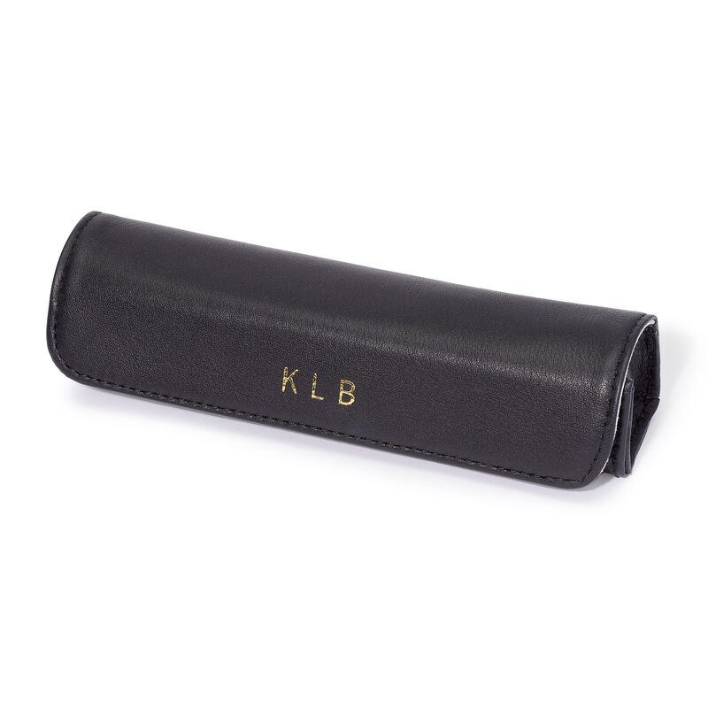 Royce Black Leather Three-Initial Pill Storage Case image number 1