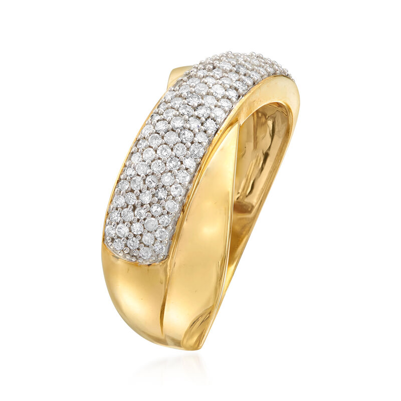 .50 ct. t.w. Pave Diamond Crisscross Ring in 18kt Gold Over Sterling image number 2