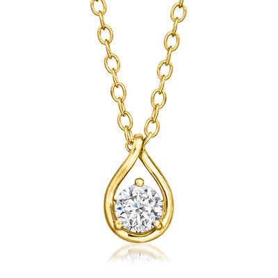 .25 Carat Lab-Grown Diamond Twisted Pendant Necklace in 18kt Gold Over Sterling