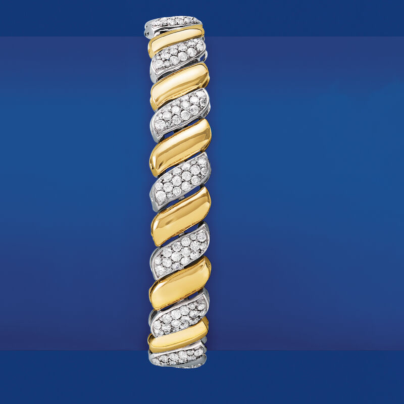 5.00 ct. t.w. Diamond San Marco Bracelet in 14kt Two-Tone Gold image number 2