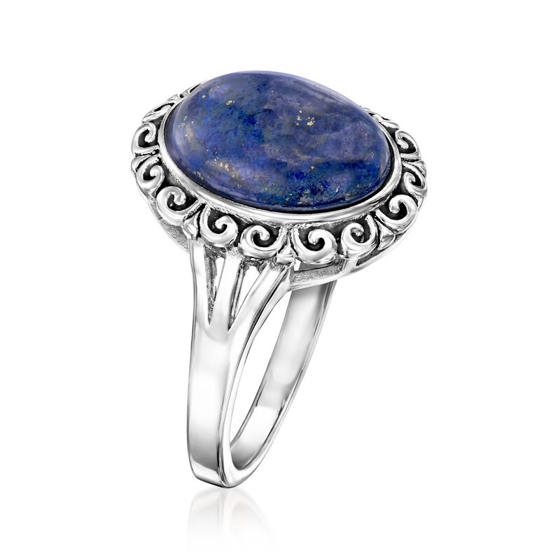 Lapis Filigree Ring in Sterling Silver image number 2