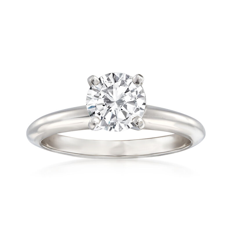 1.00 Carat Certified Diamond Solitaire Engagement Ring in 14kt White Gold image number 0