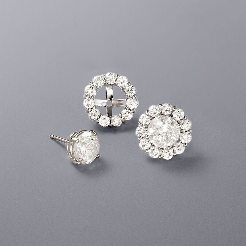 1.50 ct. t.w. Diamond Earring Jackets in 14kt White Gold image number 4