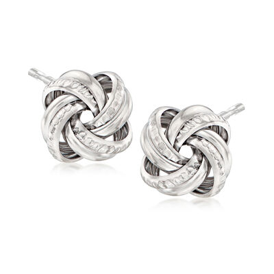 Italian Sterling Silver Love Knot Earrings