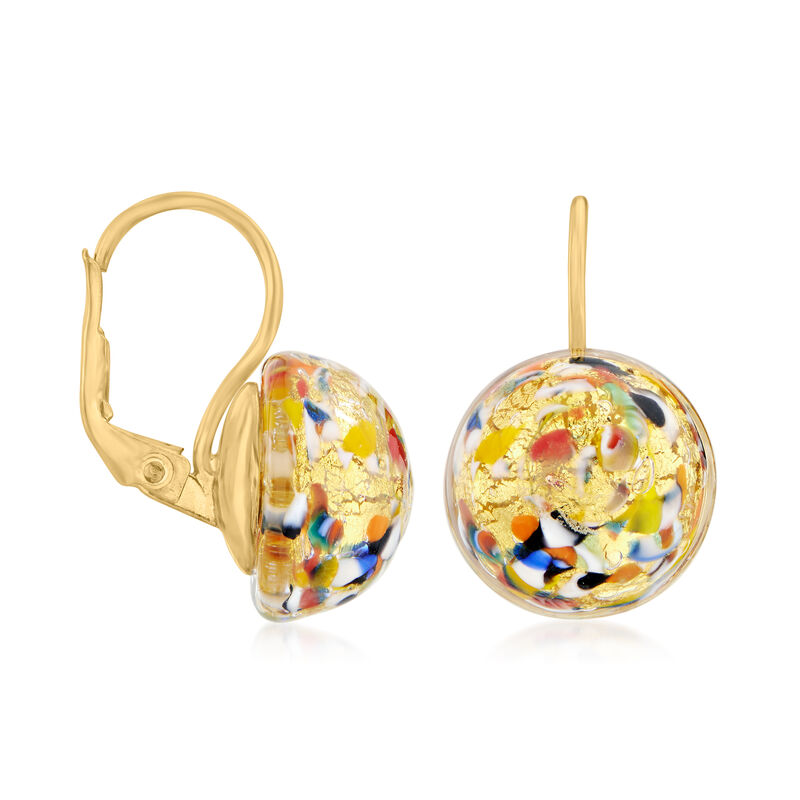 Italian Multicolored Murano Glass Bead Drop Earrings in 18kt Gold Over Sterling image number 2