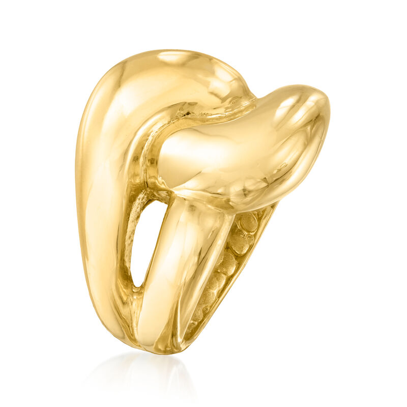 Italian 18kt Yellow Gold Interlocking Ring image number 2