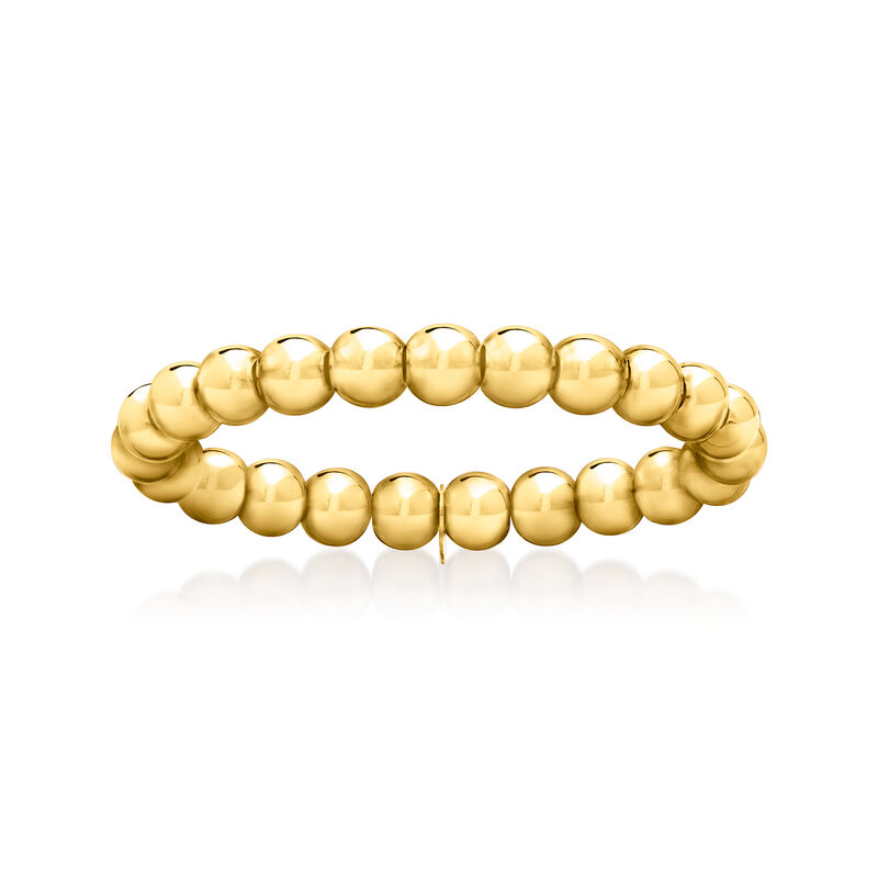 3mm 14kt Yellow Gold Bead Stretch Ring image number 0