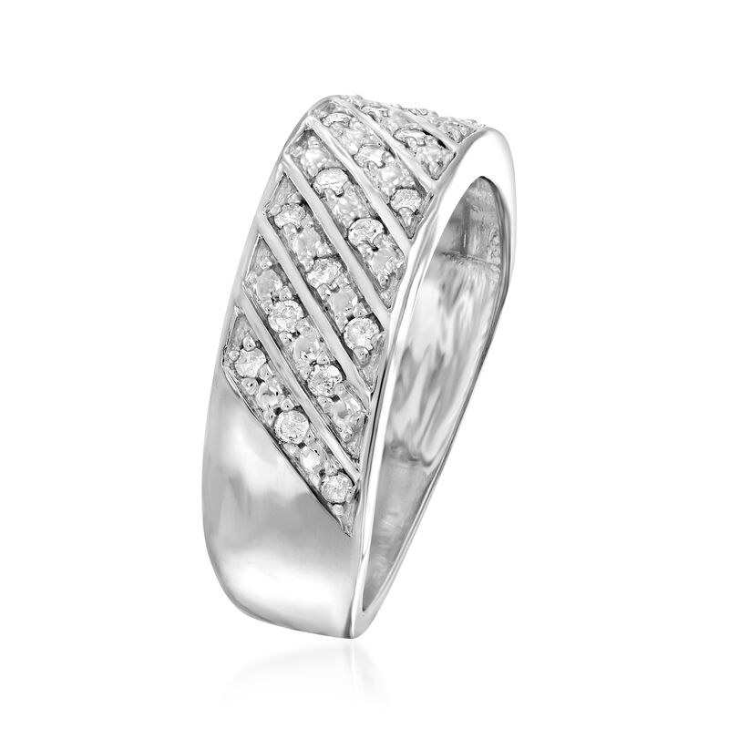 .25 ct. t.w. Diamond Diagonal-Row Ring in Sterling Silver image number 2