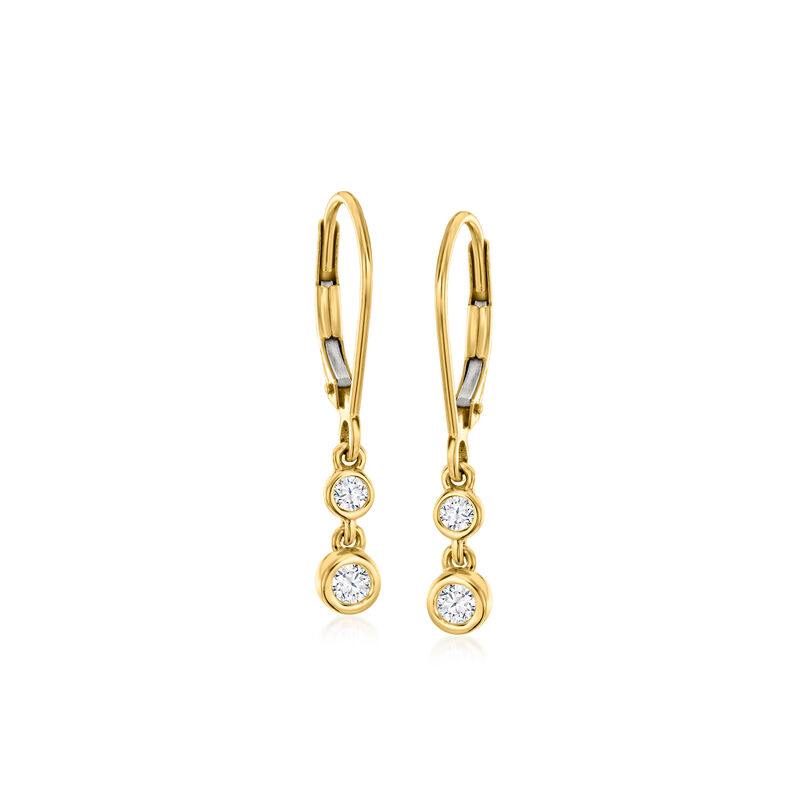 .20 ct. t.w. Bezel-Set Diamond Drop Earrings in 10kt Yellow Gold  image number 0