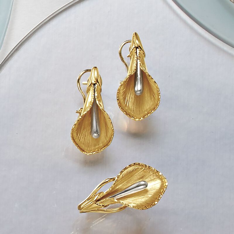 Italian 14kt Two-Tone Gold Calla Lily Ring image number 4