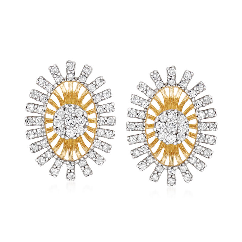 .55 ct. t.w. Diamond Burst Earrings in 14kt Yellow Gold image number 0