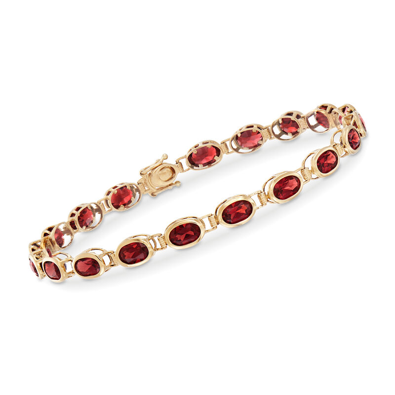 11.00 ct. t.w. Garnet Bezel-Set Bracelet in 14kt Yellow Gold image number 0