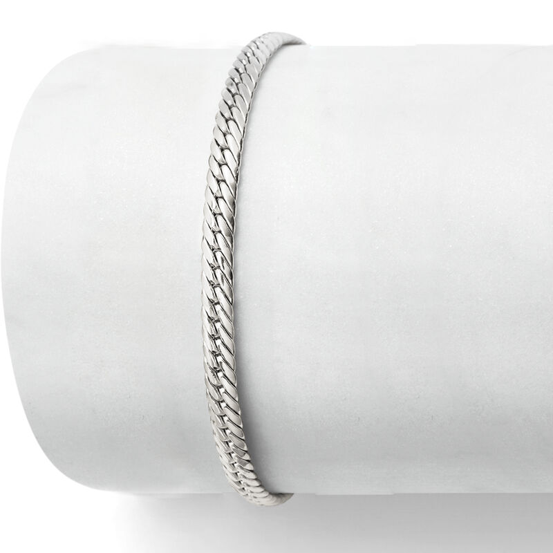 Italian 14kt White Gold Cuban-Link Bracelet. 7&quot; image number 4