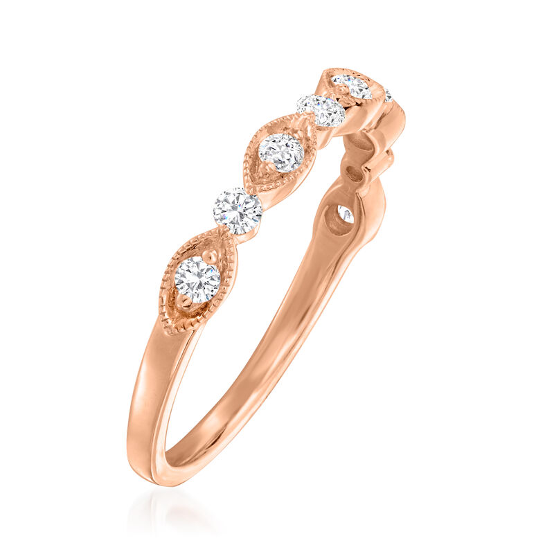 Henri Daussi .30 ct. t.w. Diamond Wedding Band in 14kt Rose Gold image number 2