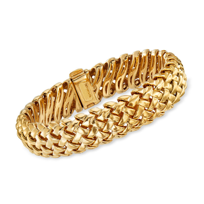 C. 1989 Vintage Tiffany Jewelry 18kt Yellow Gold Woven Bracelet image number 0