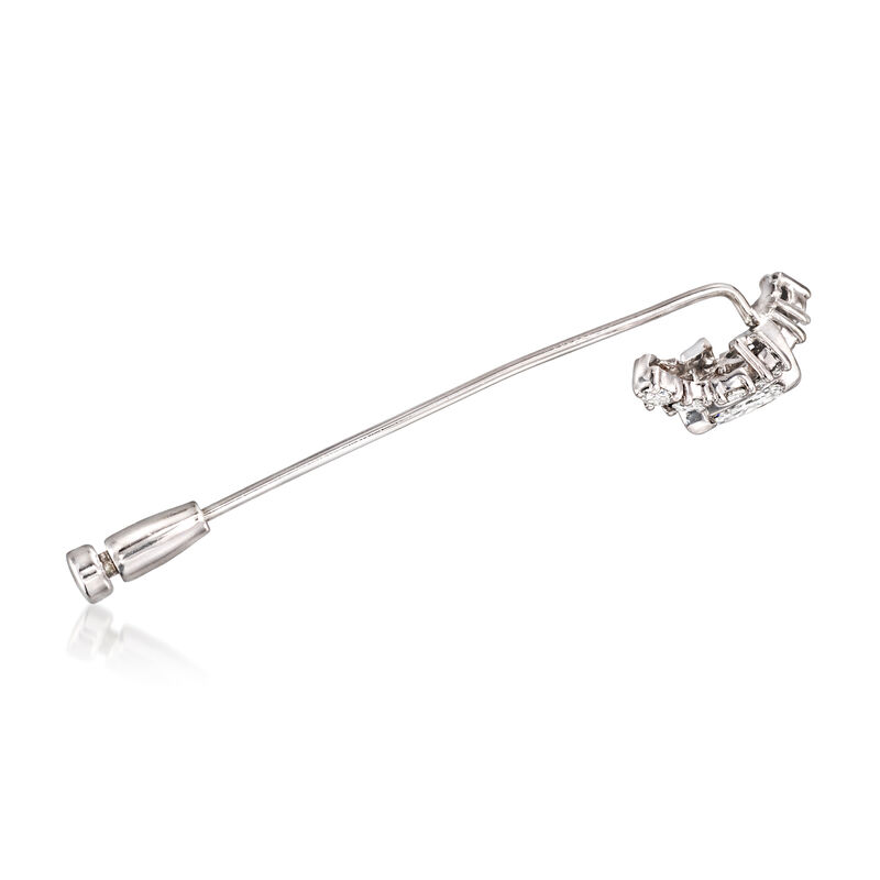 C. 1980 Vintage 1.00 ct. t.w. Diamond Stick Pin in 14kt White Gold image number 2