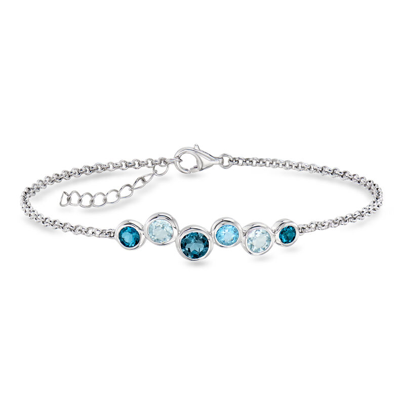 2.20 ct. t.w. Tonal Blue Topaz Bubble Bracelet in Sterling Silver image number 0