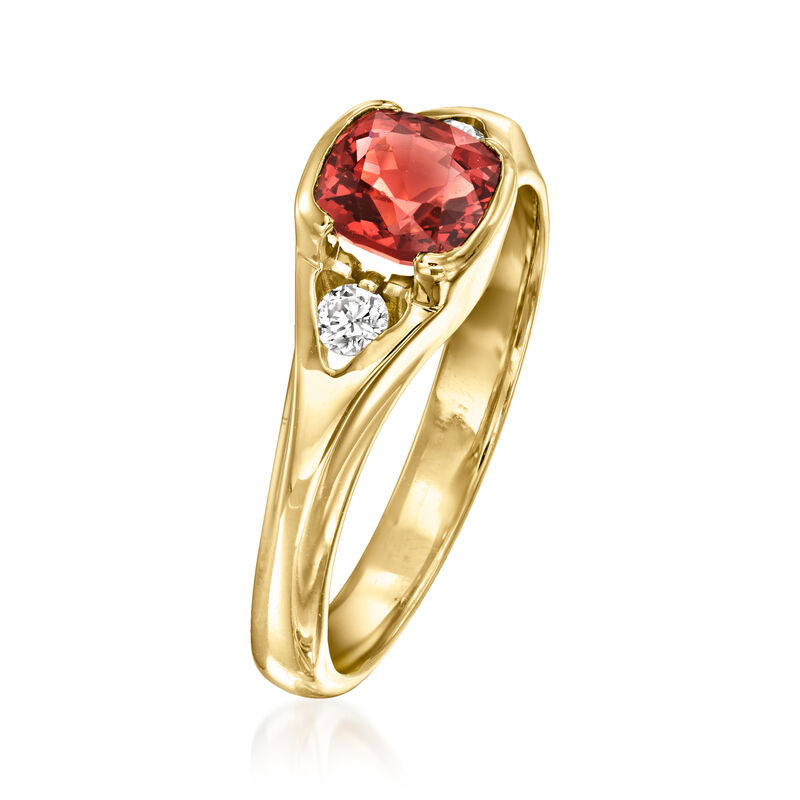 C. 1970 Vintage 1.35 Carat Pink Spinel Ring with .10 ct. t.w. Diamonds in 14kt Yellow Gold image number 2
