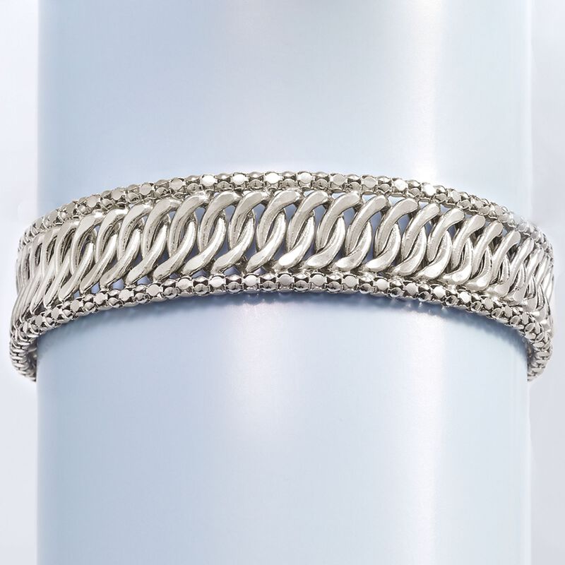 Italian Sterling Silver Multi-Chain Link Bracelet image number 8