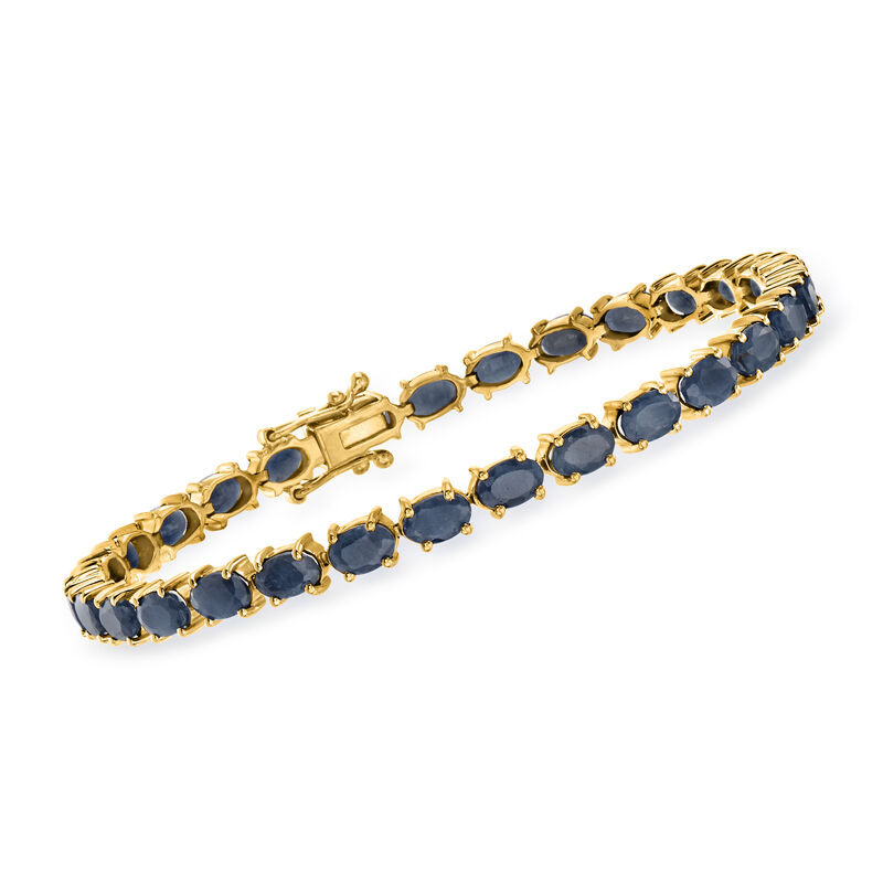 16.00 ct. t.w. Sapphire Bracelet in 18kt Gold Over Sterling. 8" image number 0