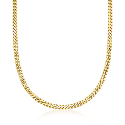 Italian 14kt Yellow Gold-Plated Curb-Link Necklace
