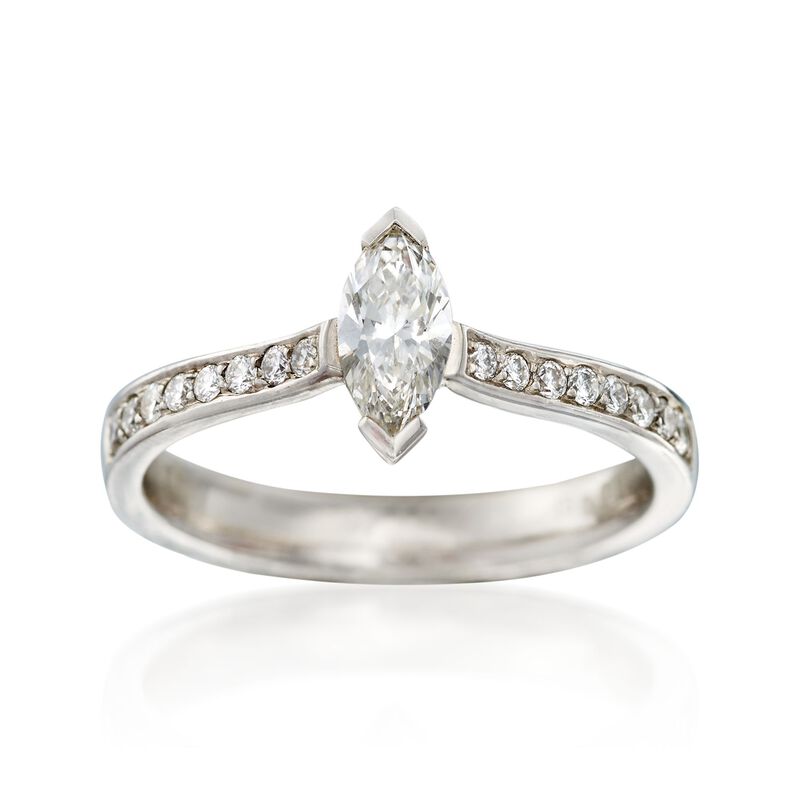C. 1980 Vintage .65 ct. t.w. Diamond Engagement Ring in 18kt White Gold. Size 6.5 image number 0