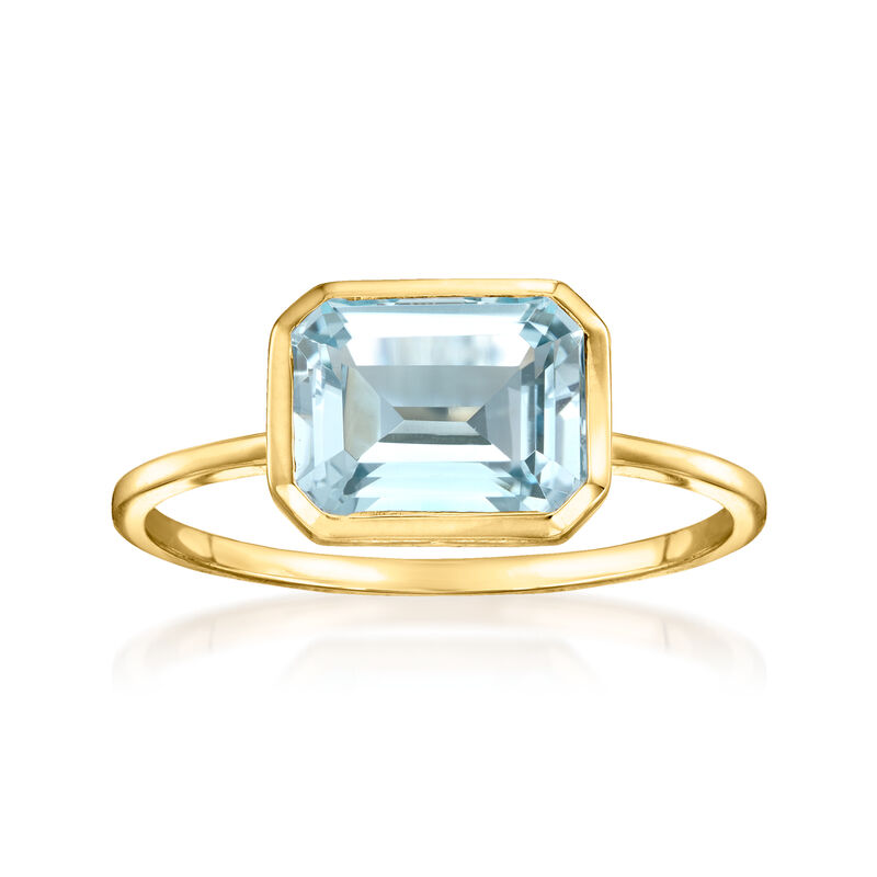 2.50 Carat Sky Blue Topaz Ring in 14kt Yellow Gold image number 0