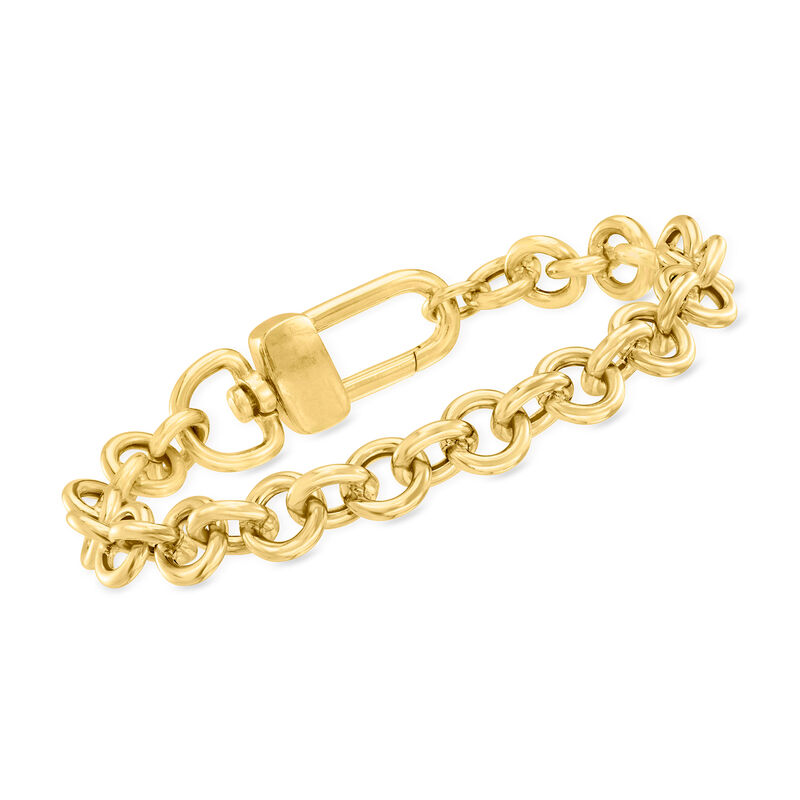 Italian 18kt Gold Over Sterling Silver Cable-Chain Bracelet image number 2