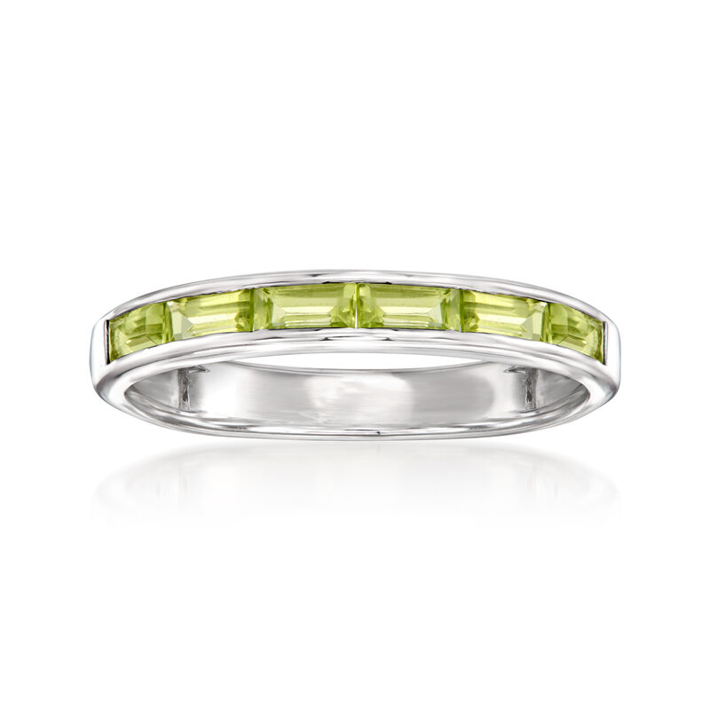 1.30 Carat Swiss Blue Topaz, .70 ct. t.w. Peridot and .30 ct. t.w. White Topaz Jewelry Set: Ring and Ring Guard in Sterling Silver image number 6