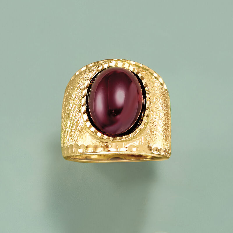 Italian 5.50 Carat Garnet Ring in 18kt Gold Over Sterling image number 3