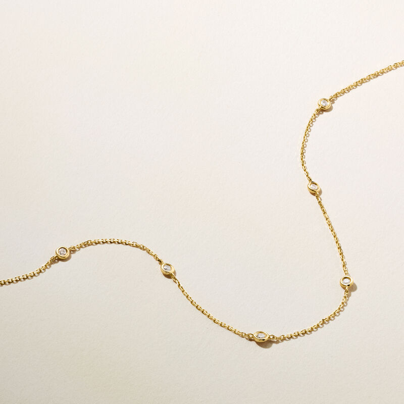 .20 ct. t.w. Diamond Station Necklace in 14kt Yellow Gold image number 3