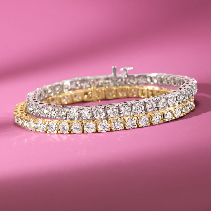 10.00 ct. t.w. Diamond Tennis Bracelet in 14kt White Gold image number 5